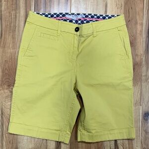 Boden Chino Bermuda Shorts Cotton Stretch Basic Vaca Classic Yellow Womens 2 US